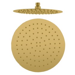 250mm 10 inch Stainless steel Super-slim Round Brushed Yellow Gold Rainfall Shower Head  250mm 10 inch Stainless steel Super-slim Round Brushed Yellow Gold Rainfall Shower Head